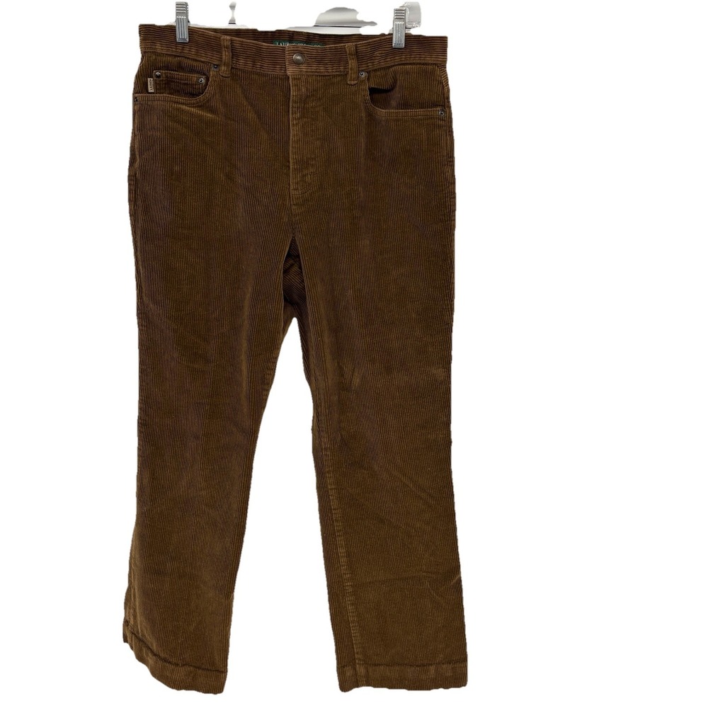 Polo Jeans  Ralph Lauren Straight Corduroy Brown Pants Stretch Women 12W (34X29)